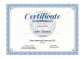 Us Army Cyber Awareness Training Certificate Recovery